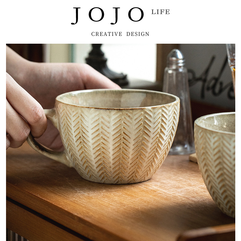 JOJO'SLIFEPD麦穗浮雕陶瓷杯