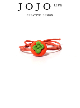 JOJO'S L. PD.jute.柿柿如意发绳橘色吉祥扎发头绳女皮筋 | 黄麻