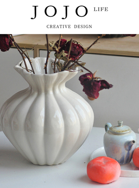 JOJO'S L. PD.紫泉涧.简约黑白色陶瓷花瓶百搭法式中古风 | 吼豹