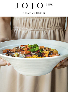 JOJO'S L. PD.Inkstone.碗加大号白色麻辣香锅碗汤碗螺纹 | 吏砚