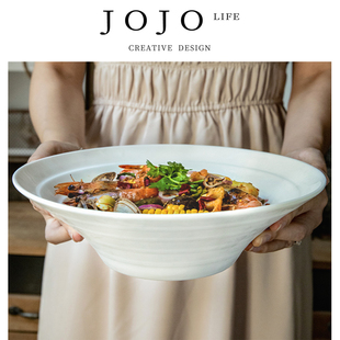 JOJO'S L. PD.Inkstone.碗加大号白色麻辣香锅碗汤碗螺纹 | 吏砚