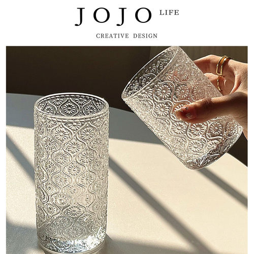 JOJO'SLIFEPD海棠刻花玻璃杯