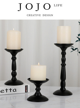 JOJO'S L. PD.step.美式烛台复古黑色铁艺摆件蜡烛浪漫 | 不迈
