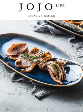 JOJO'S L. PD.planing.日式创意陶瓷餐具家用鱼盘蒸鱼 | 赦刨