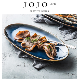 JOJO'S L. PD.planing.日式创意陶瓷餐具家用鱼盘蒸鱼 | 赦刨