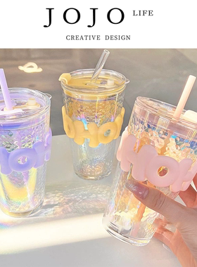 JOJO'S L. PD.profuse.炫彩玻璃字母杯吸管杯透明清新风 | 田苞