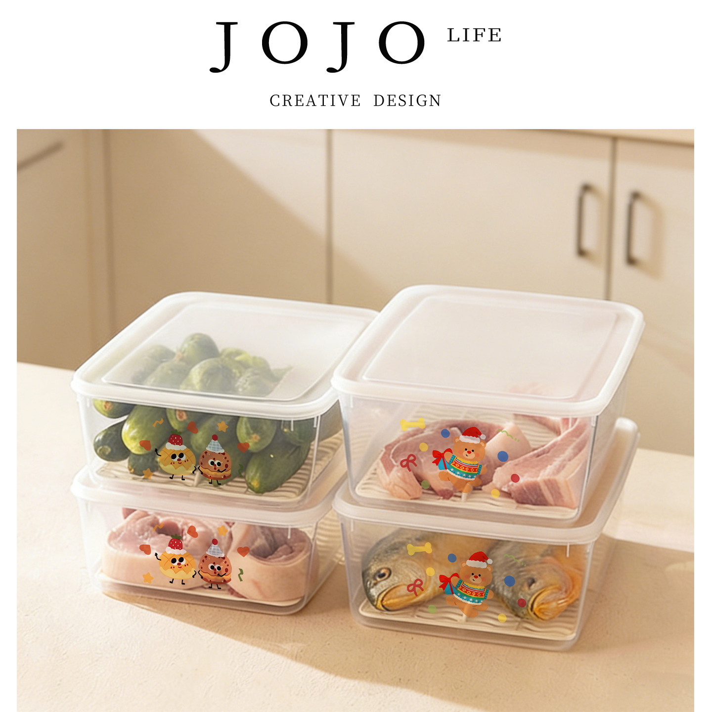 JOJO'S L.PD.TZ.冰箱收纳盒家用冷冻抗菌保鲜盒食品级 | 拌鸣,收纳整理,食物收纳盒,淘宝优惠券,粉丝福利购,淘宝优惠卷