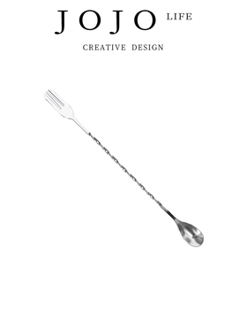 JOJO'S L. PD.address.04不锈钢长吧勺长柄搅拌棒鸡尾酒吧匙|地址