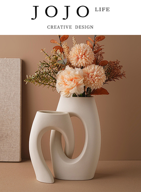 JOJO'S L. PD.Chat.欧式ins风白色艺术花瓶陶瓷高级感装饰 | 洽聊