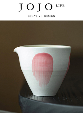 JOJO'S L. PD.紫泉涧.粉引白水抹粉手拉公杯陶瓷公道杯日式| 凑巧