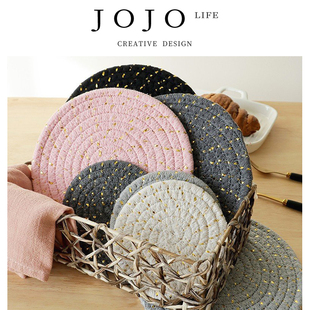 棉质家居隔热素色加金线垫 JOJO PD.fleece.北欧风格 羔绒