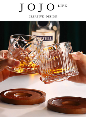 JOJO'S L. PD.hall.创意洋酒威士忌杯家用旋转陀螺杯带底座| 童堂