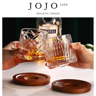 JOJO'S L. PD.hall.创意洋酒威士忌杯家用旋转陀螺杯带底座| 童堂