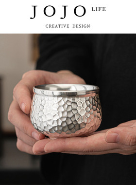 JOJO'S L. PD.greasy.复古轻奢鎏银锤纹主人杯西施鎏银杯 | 腻抛