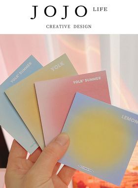 JOJO'S L. PD.Alas.ins风夏日色彩蛋黄光晕便利贴简约渐变 | 呜碎