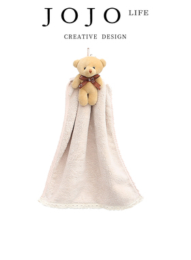 JOJO'S L. PD.painting.擦手巾卡通动物小熊吸水珊瑚绒小熊 |岩画