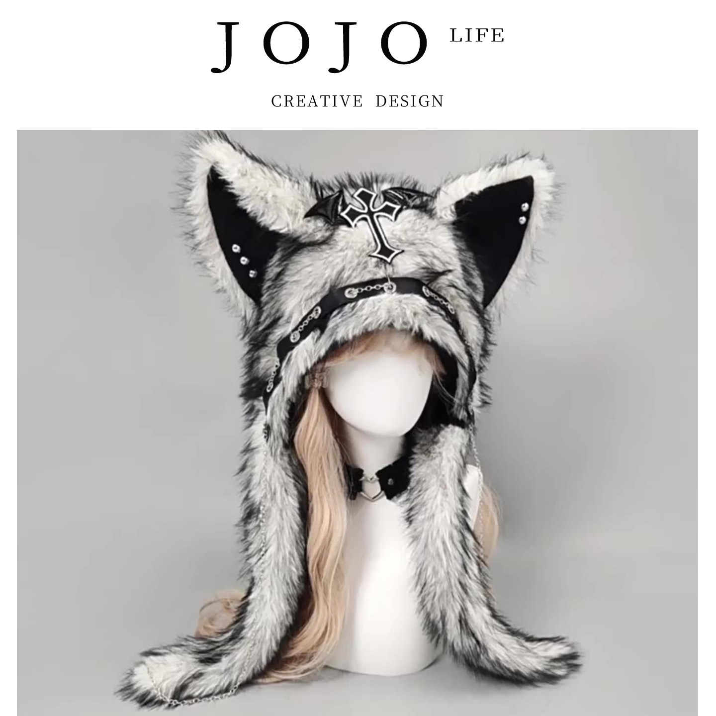 JOJO'SLIFEPD猫耳帽摇滚保暖