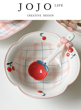 JOJO'S L. PD.Wrong.少女心餐具高温釉下彩陶瓷盘子早餐盘 | 都错