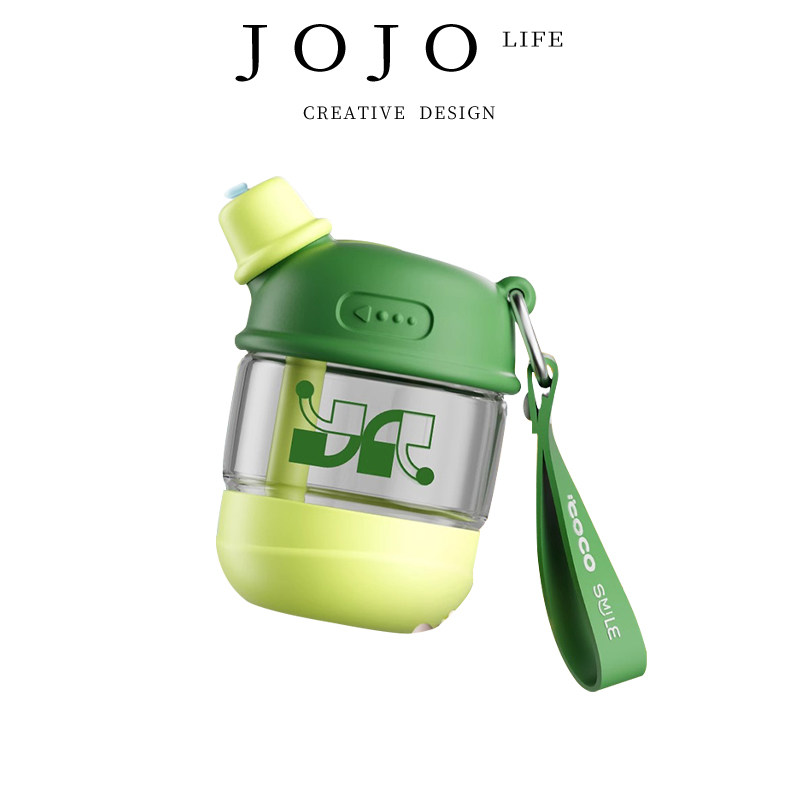 JOJO'S L. PD.可可猫.玻璃杯高颜值杯子便携吸管杯夏天手提 |魅涩