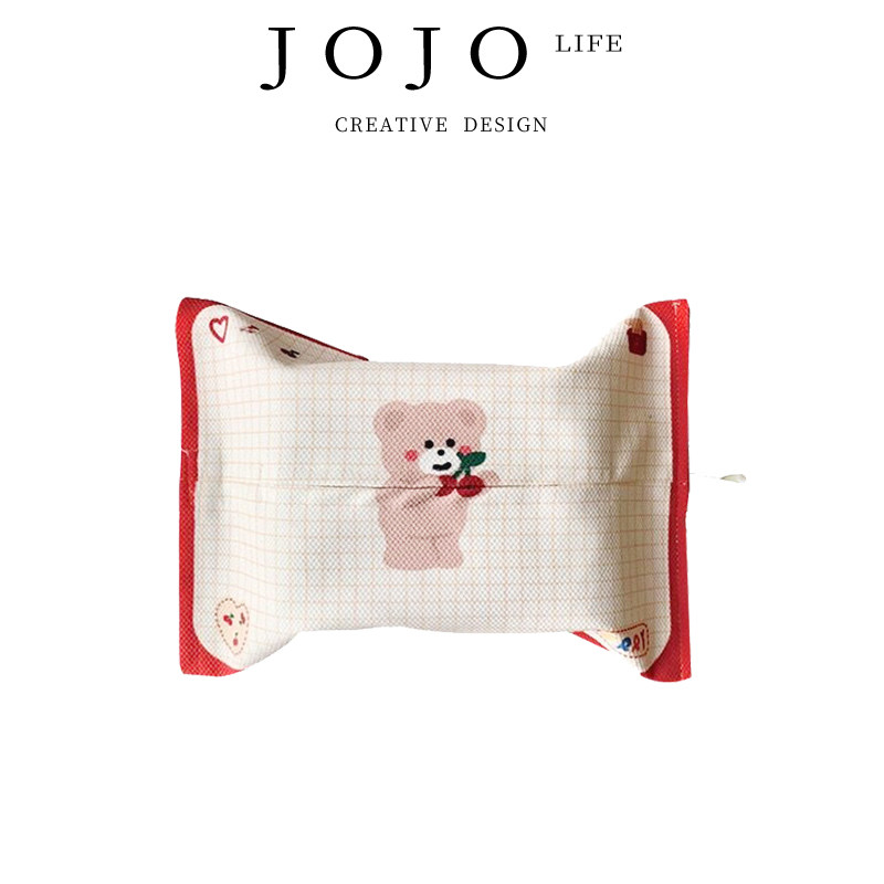 JOJO'S L. PD.unveil.ins韩式卡通樱桃熊纸巾创意袋子布艺 | 公布