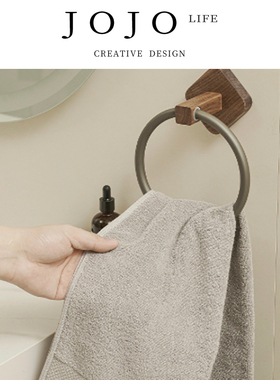 JOJO'S L. PD.Deceive.胡桃木枪灰毛巾环置物架免打孔收纳 | 哄骗