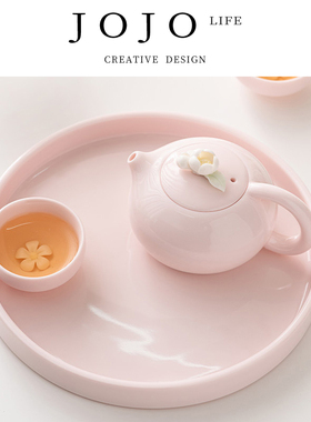 JOJO'S L. PD.township.茶壶桃粉捏花西施壶陶瓷家用手工 | 县乡