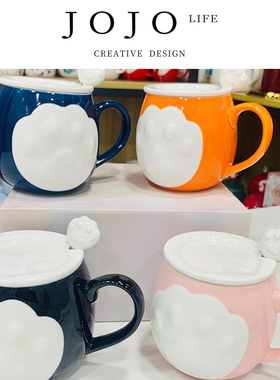 JOJO'S L. PD.defects.手绘釉下彩马克杯卡通陶瓷杯耐高温 | 凋弊