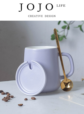 JOJO'S L. PD.large.北欧陶瓷ns风马克杯创意带盖带勺水杯 | 棋硕