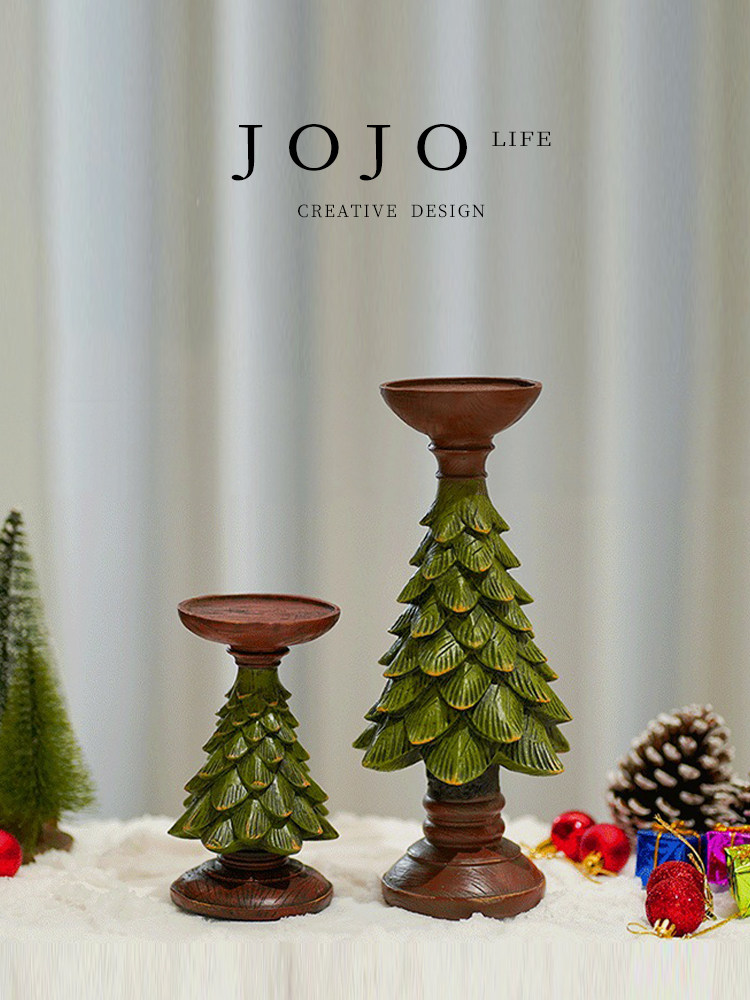 JOJOS L. PD.OYA. 촛대 복고풍 크리스마스 트리 왁스 장식 거실 데스크탑 장식?OYA