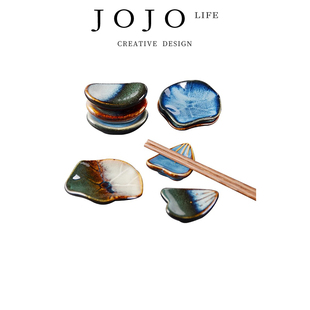 JOJO'S L. PD.lakeside.陶瓷日式窑变筷托餐厅日本摆台筷枕 |湖畔