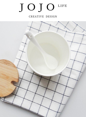 JOJO'S L. PD.Draft.棉质色织黑色北欧风格布艺餐巾厨房巾| 拟稿
