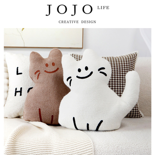 JOJO'S L. PD.like.北欧可爱白色靠包靠枕客厅沙发腰枕靠垫 |恰似
