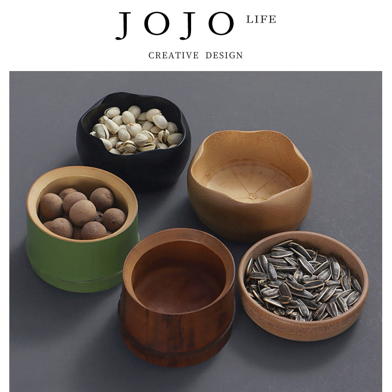JOJO'S L. PD.紫泉涧.手工竹制干果盘日式茶点盘竹节碗 | 分崩