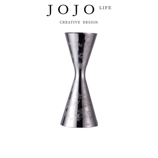 PD.Out.量酒器日式 JOJO 出徐 金圈量杯不锈钢蚀刻花纹一体