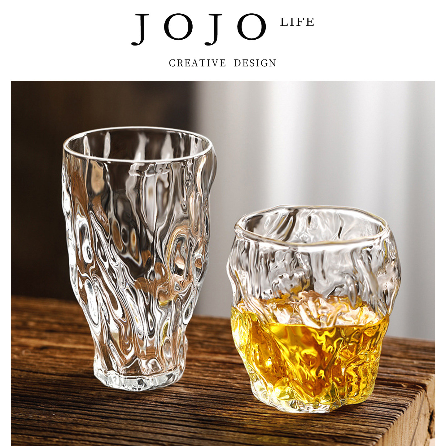 JOJO'S L. PD.Luxury.金款树纹杯玻璃水杯可爱ins风啤酒杯 | 奢拣