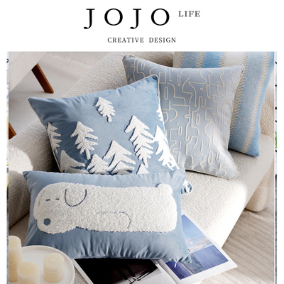 JOJO'SLIFEPD奶油色蓝色抱枕