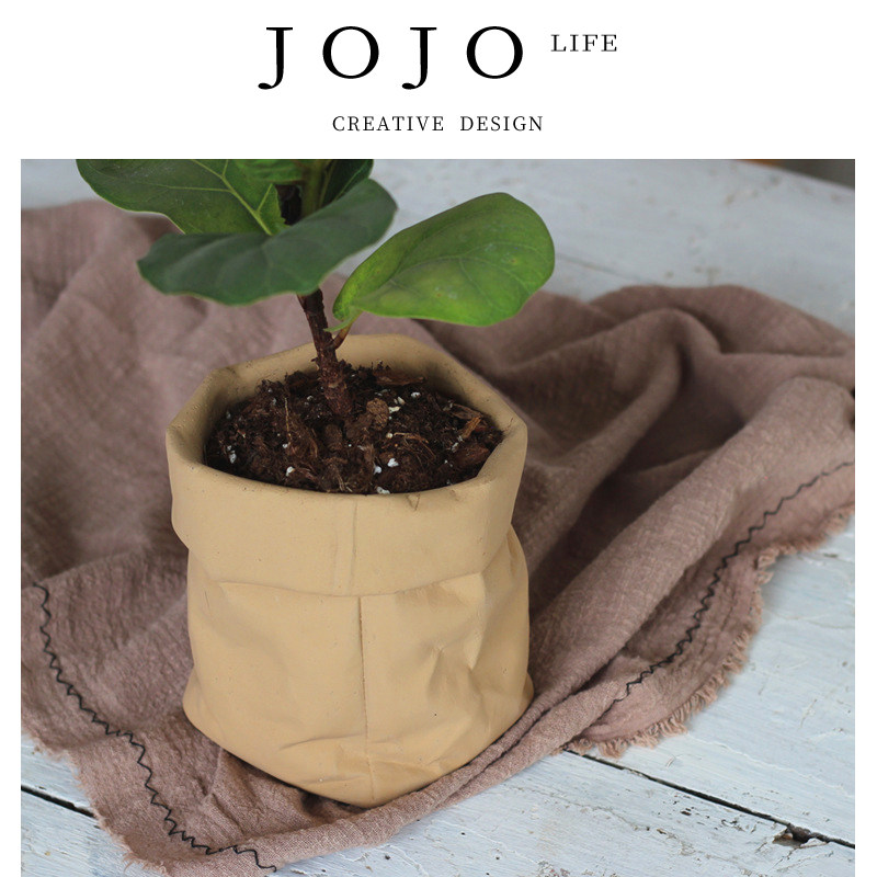 JOJO'SL.PD花盆仿牛皮袋