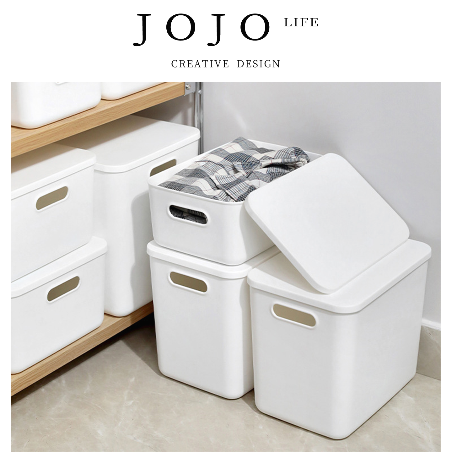 JOJO'SLIFEPD收纳箱抽屉式带盖