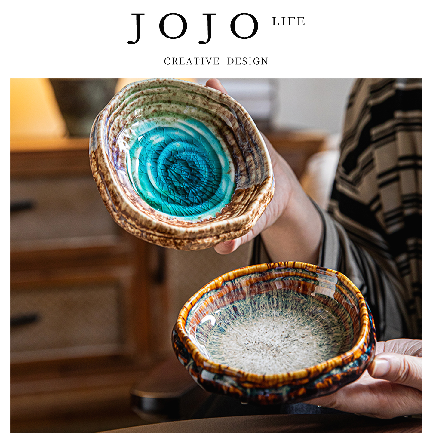 JOJO'SLIFEPD异形高足陶瓷碟