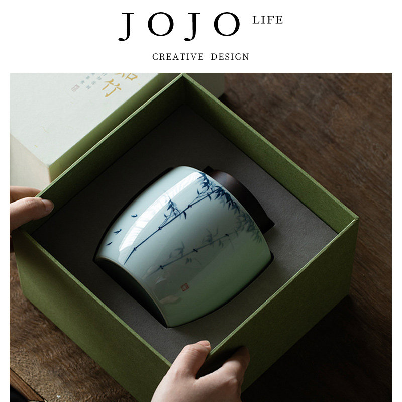 JOJO'S L. PD.soil.茶叶罐知竹手绘存茶罐密封罐茶叶包装盒 |取土