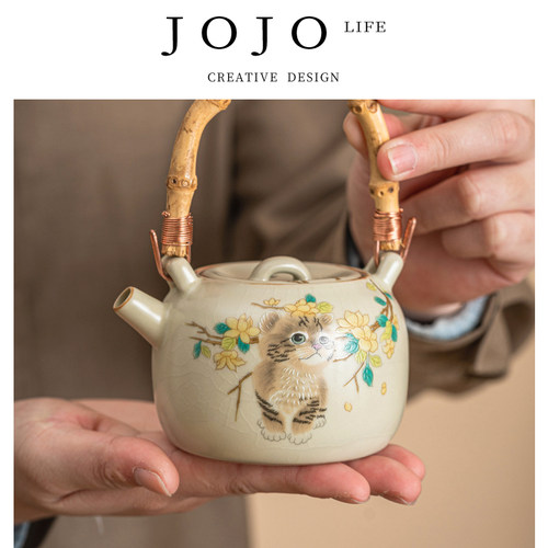 JOJO'SLIFEPD汝窑壶萌猫小茶壶