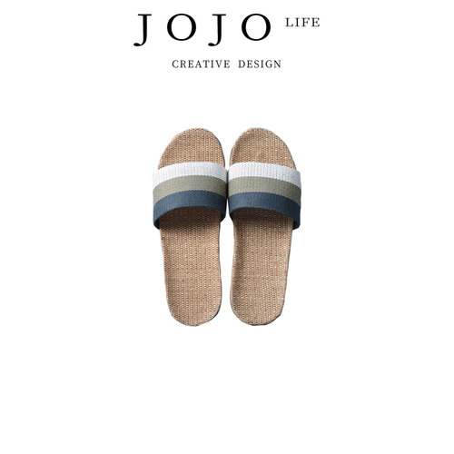 JOJO'SLIFEPD防滑厚底亚麻拖鞋