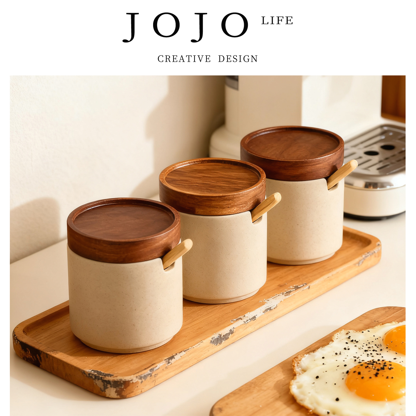 JOJO'S L. PD.Plain.粗陶瓶陶瓷调料盒家用厨房佐料罐丨原朴