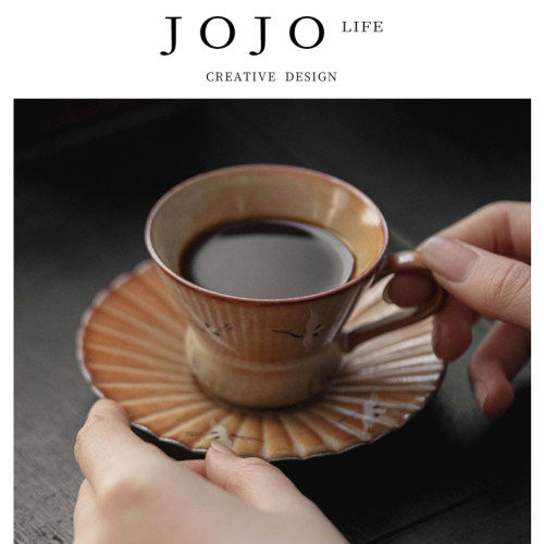 紫泉涧陶瓷柴烧咖啡杯手冲红茶杯