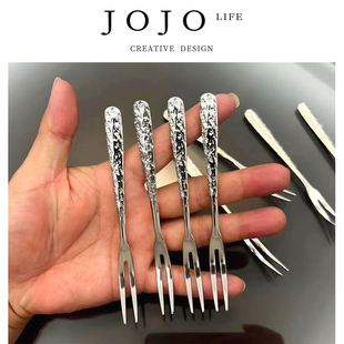 不锈钢蛋糕叉子 月饼叉欧式 能玩 PD.can.果签叉点心 JOJO