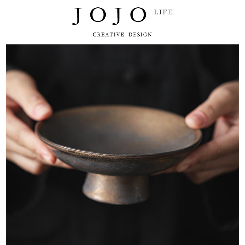 JOJO'S L. PD.紫泉涧.果盘青花陶瓷高脚茶点盘围炉煮茶中式 |持复,餐饮具,果盆/果盘/果篮,淘宝优惠券,粉丝福利购,淘宝优惠卷