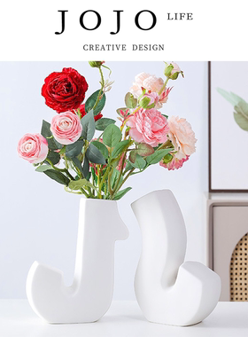 JOJO'S L.PD.electrode.北欧简约白色创意音符陶瓷花瓶 | 膜阴