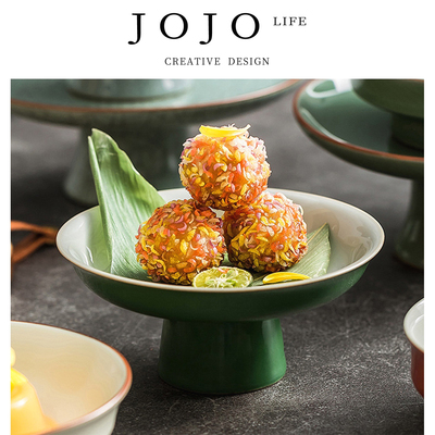 jojo贡品盘高脚创意点心果盘佛事
