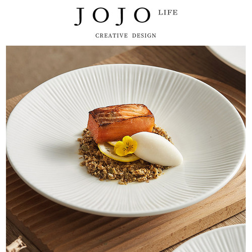 JOJO'SLIFEPD菜盘条纹陶瓷日式