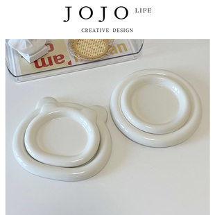 PD.director.胖嘟嘟盘白色圆形盆栽托盘陶瓷ins风 董事 JOJO
